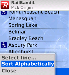You can also list all stops alphabetically